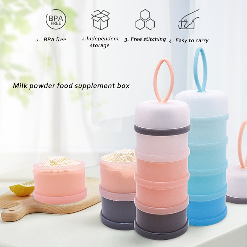 Color Gradient Baby Food & Snack Container, Reusable Formula Dispenser
