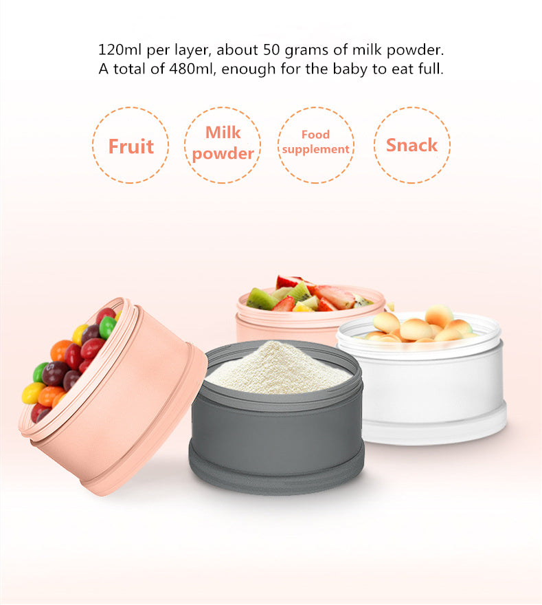 Color Gradient Baby Food & Snack Container, Reusable Formula Dispenser